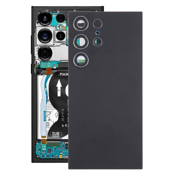 Per Samsung Galaxy S24 Ultra SM-S928B Cover posteriore batteria OEM con copriobiettivo fotocamera (nero)