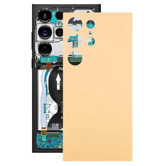Per Samsung Galaxy S24 Ultra SM-S928B Cover posteriore batteria OEM (giallo)