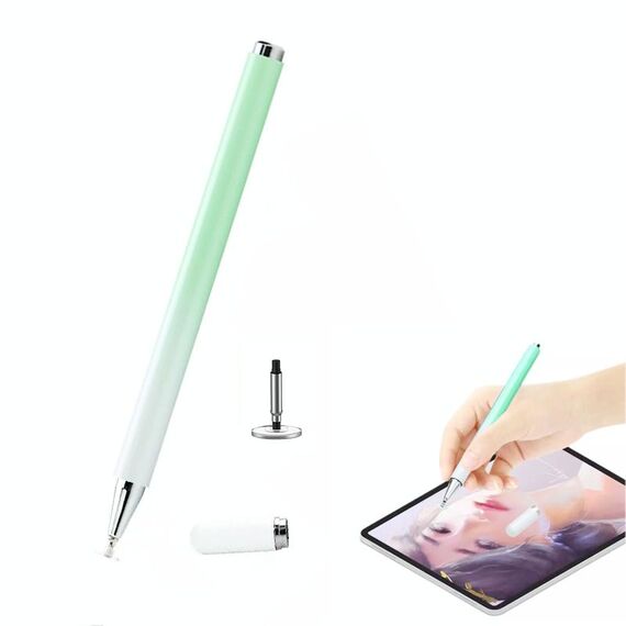AT-28 Penna capacitiva passiva a colori Macarone Stilo touch screen per cellulare con 1 testina (verde)