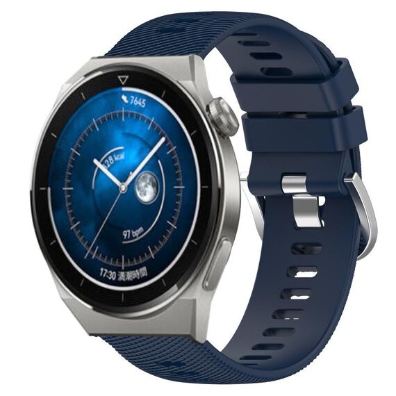 Per Huawei Watch GT3 Pro 46mm 22mm Cinturino in silicone morbido a tinta unita (blu notte)