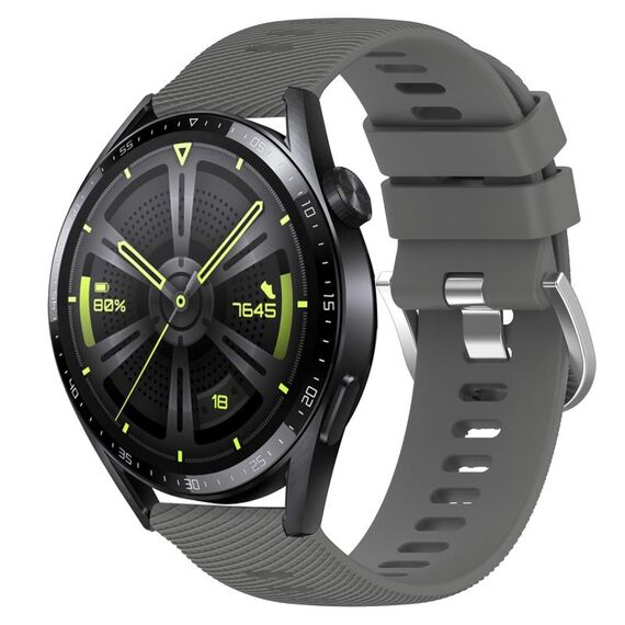 Per Huawei Watch GT3 46mm 22mm Cinturino in silicone morbido a tinta unita (grigio scuro)
