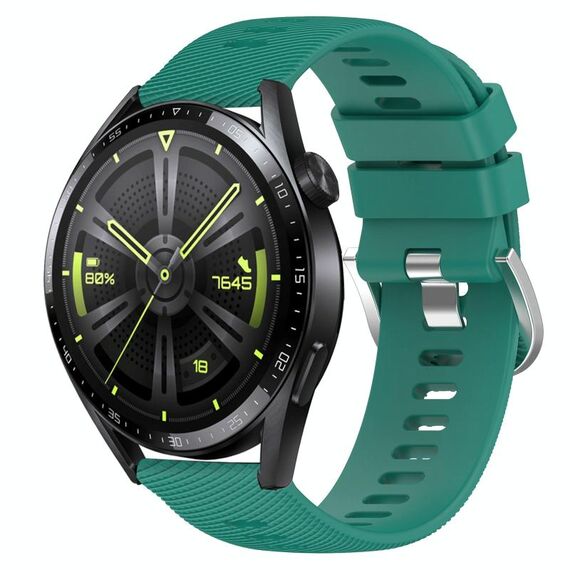 Per Huawei Watch GT3 46mm 22mm Cinturino in silicone morbido a tinta unita (verde)