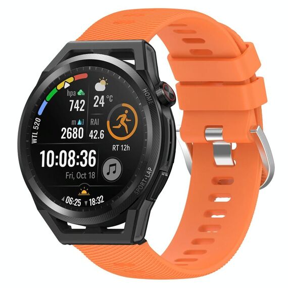 Per Huawei Watch GT Runner 22mm Cinturino in silicone morbido a tinta unita (arancione)