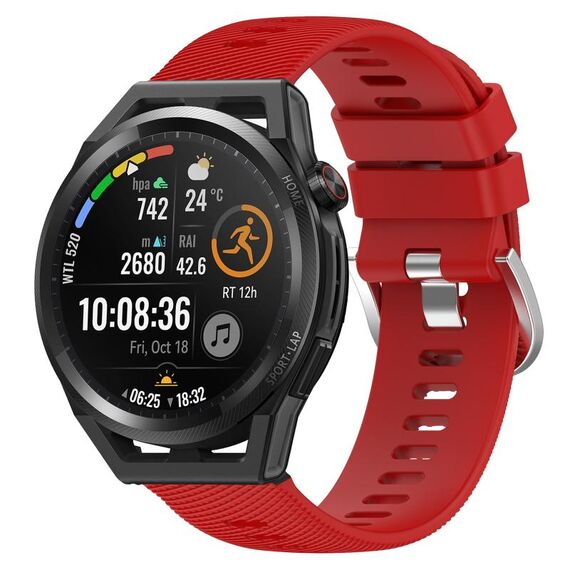 Per Huawei Watch GT Runner 22mm Cinturino in silicone morbido a tinta unita (rosso)