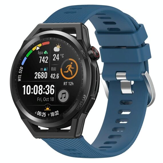 Per Huawei Watch GT Runner 22mm Cinturino in silicone morbido a tinta unita (blu)