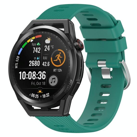 Per Huawei Watch GT Runner 22mm Cinturino in silicone morbido a tinta unita (verde)