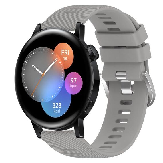 Per Huawei Watch 3 Cinturino per orologio in silicone morbido tinta unita da 22 mm (grigio)