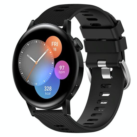Per Huawei Watch 3 Cinturino per orologio in silicone morbido a tinta unita da 22 mm (nero)