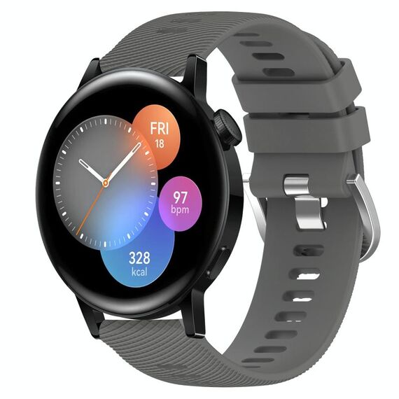 Per Huawei Watch 3 Cinturino per orologio in silicone morbido tinta unita da 22 mm (grigio scuro)