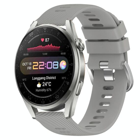Per Huawei Watch 3 Pro 22mm Cinturino in silicone morbido a tinta unita (grigio)