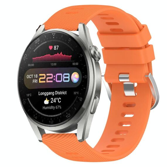 Per Huawei Watch 3 Pro 22mm Cinturino in silicone morbido a tinta unita (arancione)