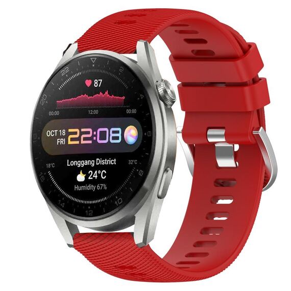 Per Huawei Watch 3 Pro 22mm Cinturino in silicone morbido a tinta unita (rosso)