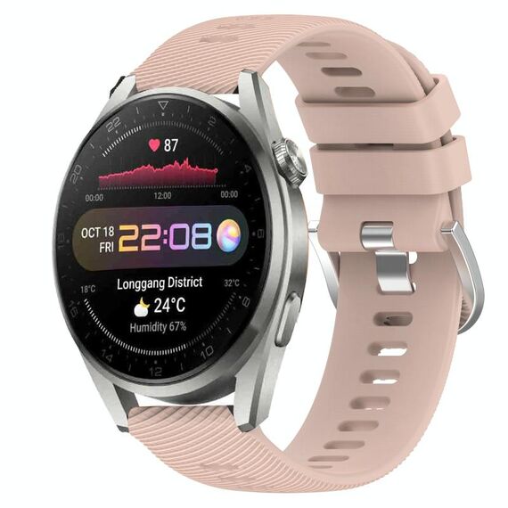 Per Huawei Watch 3 Pro 22mm Cinturino in silicone morbido a tinta unita (rosa)