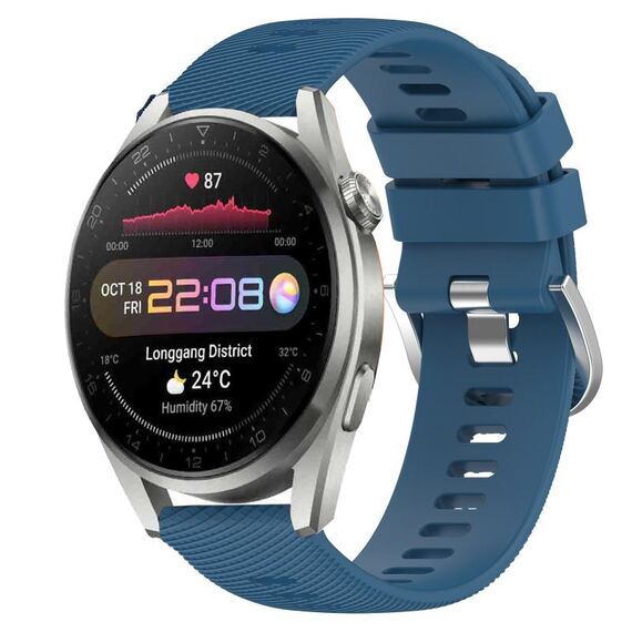 Per Huawei Watch 3 Pro 22mm Cinturino in silicone morbido a tinta unita (blu)