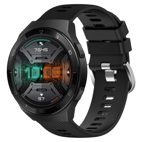 Per Huawei Watch GT 2E 22mm Cinturino in silicone morbido a tinta unita (nero)