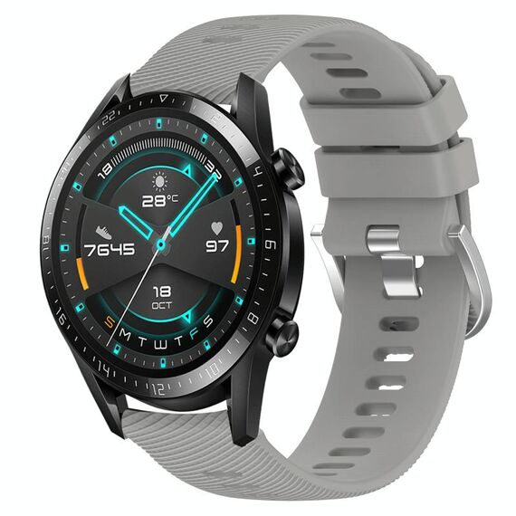 Per Huawei GT2 46mm 22mm Cinturino in silicone morbido a tinta unita (grigio)