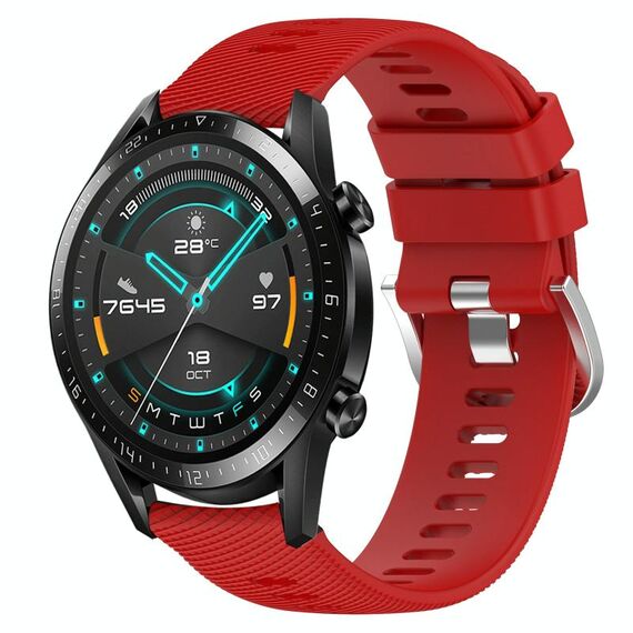 Per Huawei GT2 46mm 22mm Cinturino in silicone morbido a tinta unita (rosso)