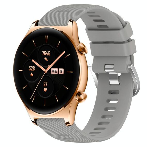 For Honor Watch GS 3 22mm Cinturino in silicone morbido a tinta unita (grigio)