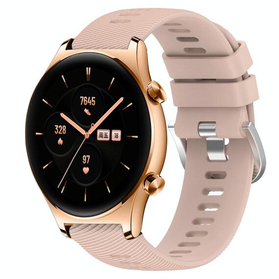 For Honor Watch GS 3 22mm Cinturino in silicone morbido a tinta unita (rosa)