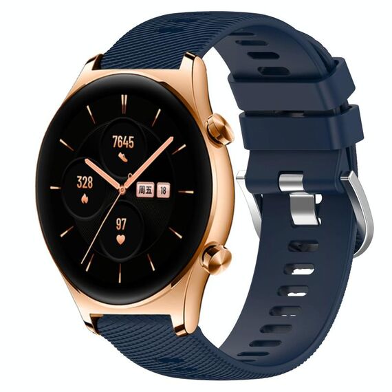For Honor Watch GS 3 22mm Cinturino in silicone morbido a tinta unita (blu notte)