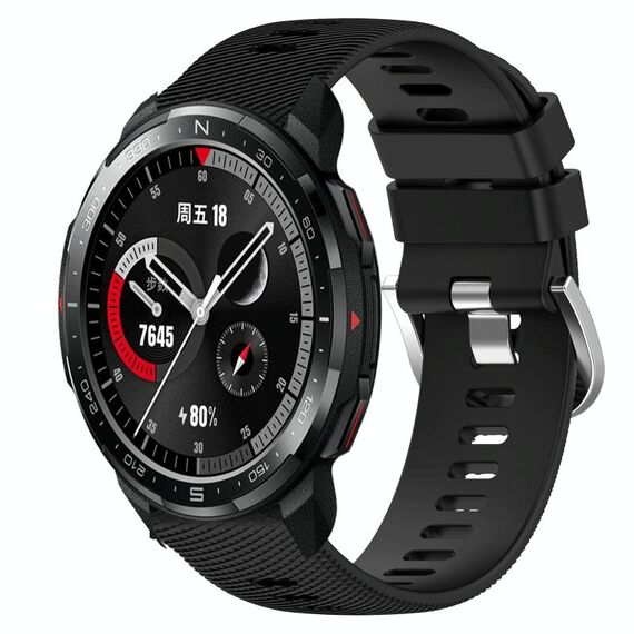 Cinturino per orologio in silicone morbido a tinta unita For Honor Watch GS Pro da 22 mm (nero)