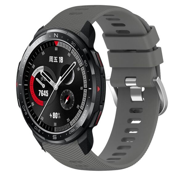 Cinturino per orologio in silicone morbido a tinta unita For Honor Watch GS Pro 22 mm (grigio scuro)