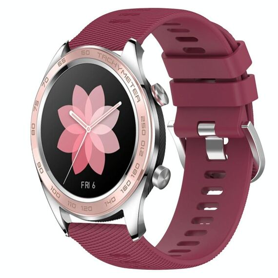 Cinturino per orologio in silicone morbido a tinta unita For Honor Watch Dream da 22 mm (rosso vino)