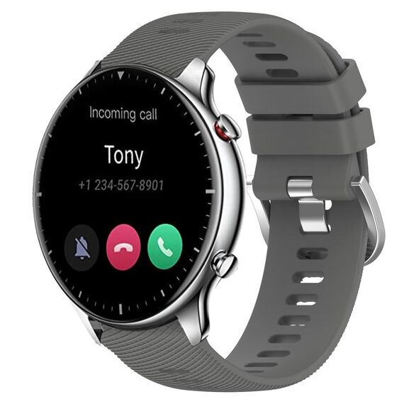 Per Amazfit GTR 2 cinturino in silicone morbido tinta unita da 22 mm (grigio scuro)
