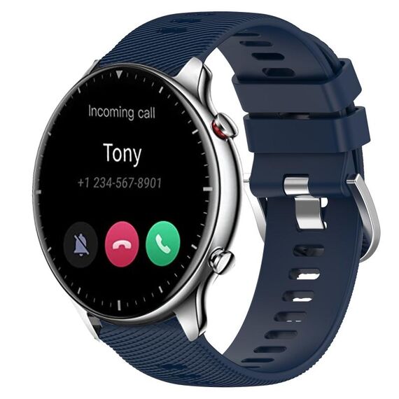 Per Amazfit GTR 2 cinturino in silicone morbido tinta unita da 22 mm (blu notte)