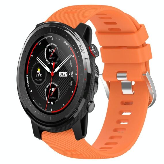 Per Amazfit 3 22mm cinturino in silicone morbido tinta unita (arancione)