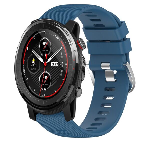 Per Amazfit 3 22mm cinturino in silicone morbido tinta unita (blu)