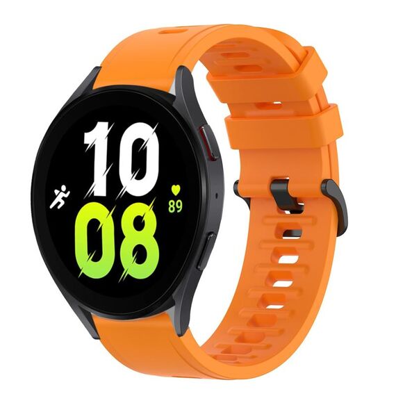 Per Samsung Galaxy Watch 5 40mm 20mm Cinturino in silicone morbido a tinta unita (arancione)