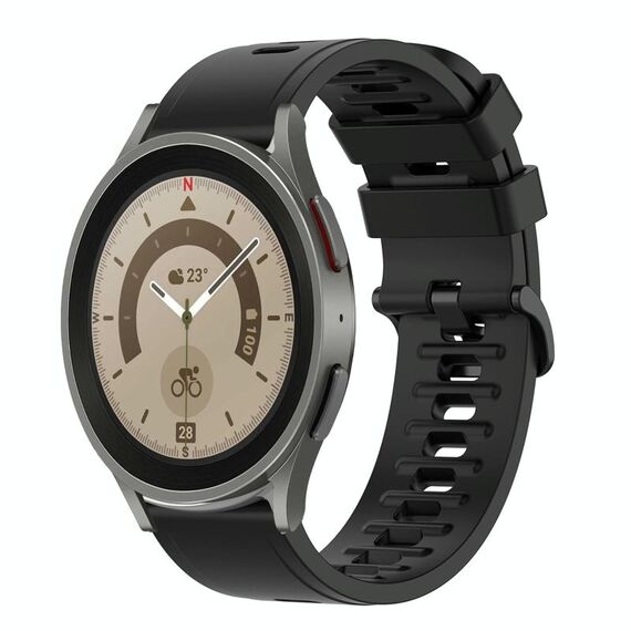 Per Samsung Galaxy Watch 5 Pro 45mm 20mm Cinturino in silicone morbido a tinta unita (nero)