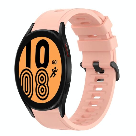 Per Samsung Galaxy Watch 4 44mm 20mm Cinturino in silicone morbido a tinta unita (rosa)