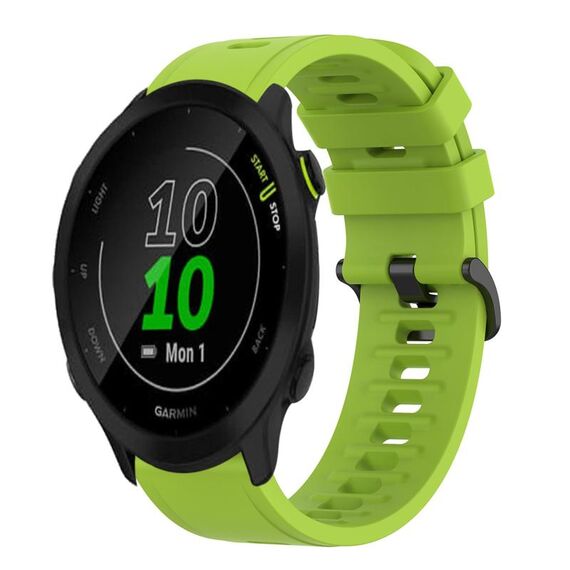 Per Garmin Forerunner 55 20mm cinturino in silicone morbido a tinta unita (verde lime)