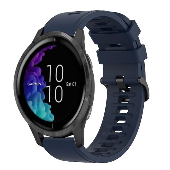Per Garmin Venu 20mm Cinturino in silicone morbido a tinta unita (blu notte)