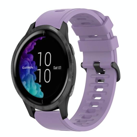 Per cinturino in silicone morbido a tinta unita Garmin Venu 20 mm (viola)