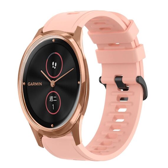 Per Garminmove Luxe 20mm cinturino in silicone morbido a tinta unita (rosa)