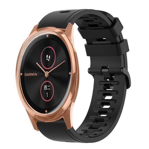 Per Garminmove Luxe 20mm cinturino in silicone morbido a tinta unita (nero)