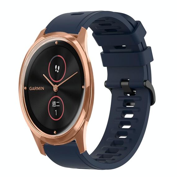 Per Garminmove Luxe 20mm cinturino in silicone morbido a tinta unita (blu notte)