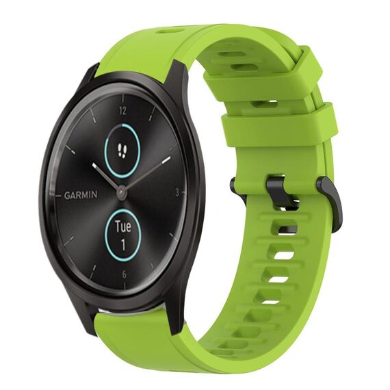 Per Garmin Garminmove Style 20mm Cinturino in silicone morbido a tinta unita (verde lime)