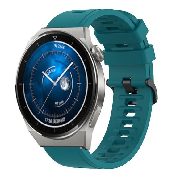 Per Huawei Watch GT3 Pro 43mm 20mm Cinturino in silicone morbido a tinta unita (verde)
