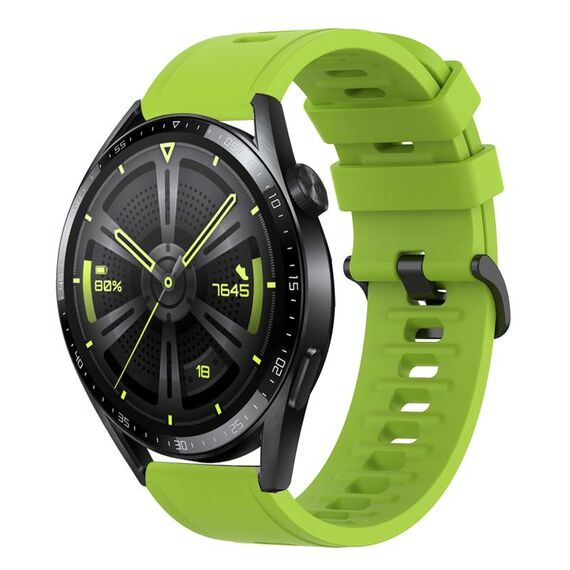 Per Huawei Watch GT3 42mm 20mm Cinturino in silicone morbido a tinta unita (verde lime)