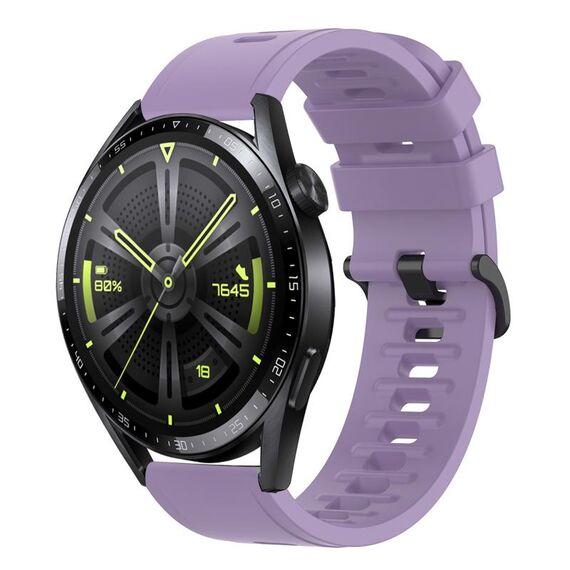 Per Huawei Watch GT3 42mm 20mm Cinturino in silicone morbido a tinta unita (viola)