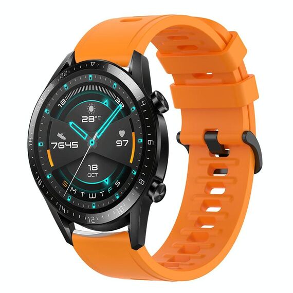Per Huawei Watch GT2 42mm 20mm Cinturino in silicone morbido a tinta unita (arancione)