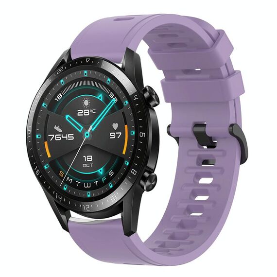 Per Huawei Watch GT2 42mm 20mm Cinturino in silicone morbido a tinta unita (viola)