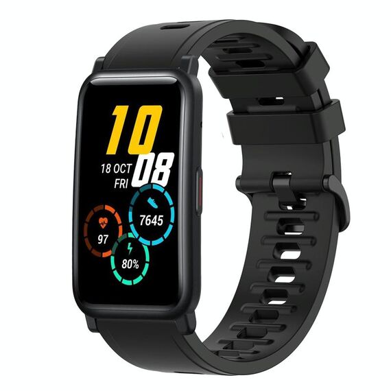 Cinturino per orologio in silicone morbido a tinta unita For Honor Watch ES 20 mm (nero)