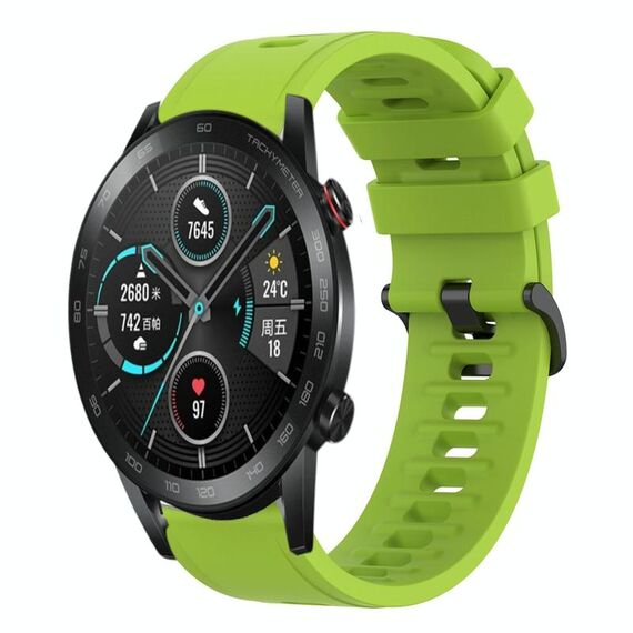 Per Honor MagicWatch2 42mm 20mm cinturino in silicone morbido a tinta unita (verde lime)