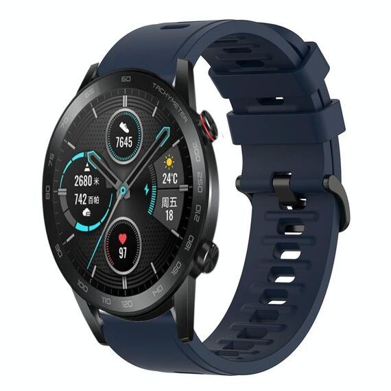 Per Honor MagicWatch2 42mm 20mm cinturino in silicone morbido a tinta unita (blu notte)