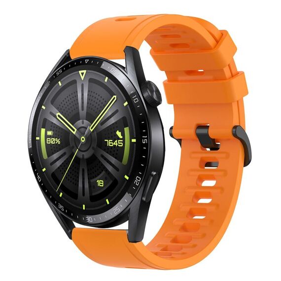 Per Huawei Watch GT3 46mm 22MM Cinturino in silicone morbido a tinta unita (arancione)